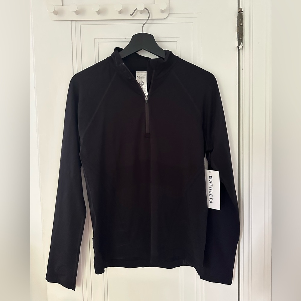 Athleta Momentum Seamless half zip size Large NWT
